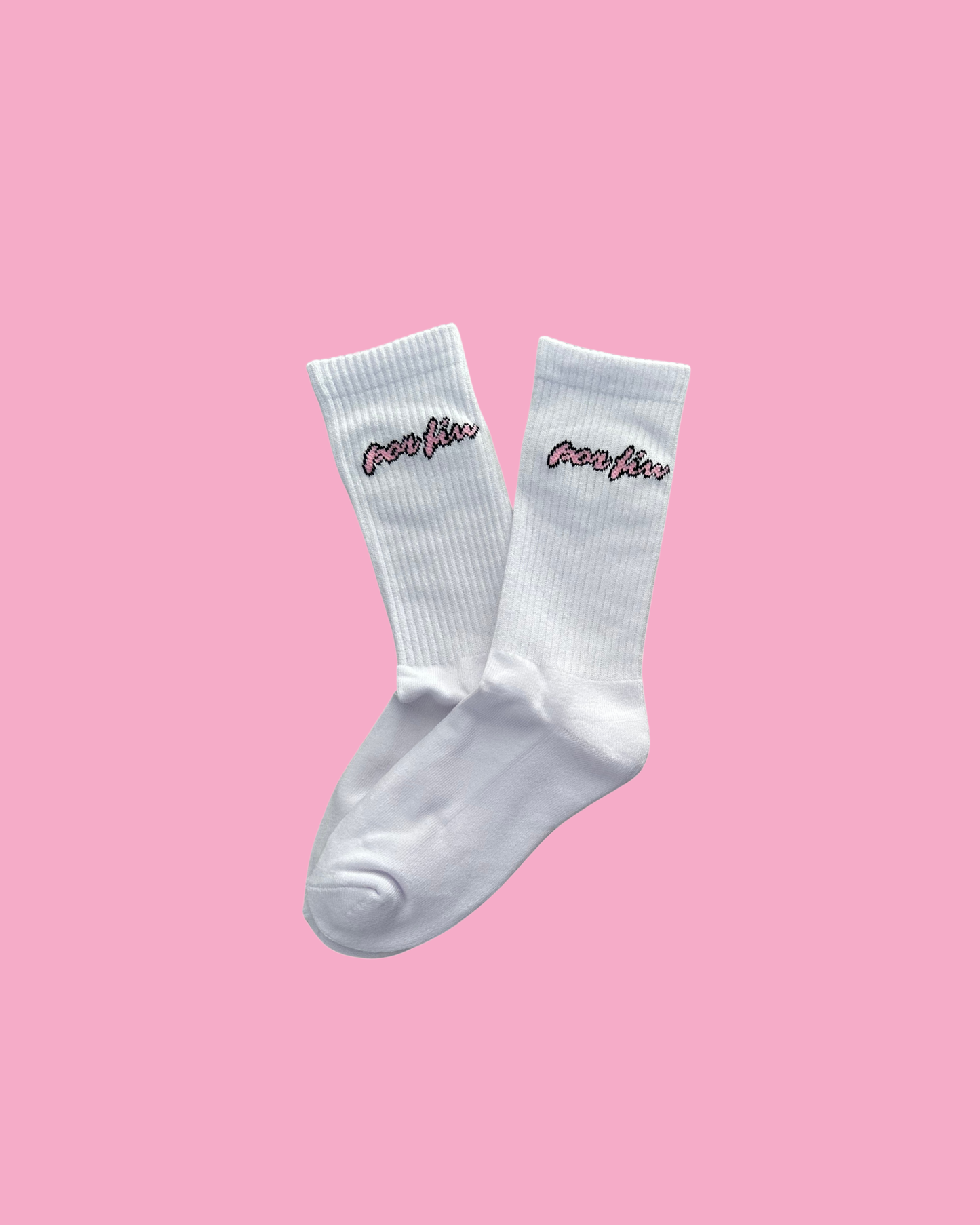 Por Fin Pixel Crew Socks - White