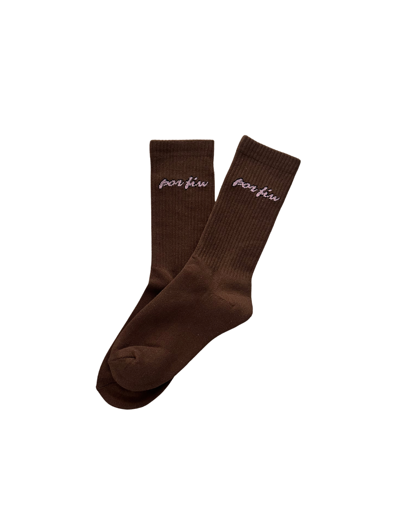 Por Fin Pixel Crew Socks - Brown